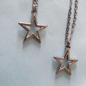 Unusual and vintage Star Necklace and Star Waist Chain